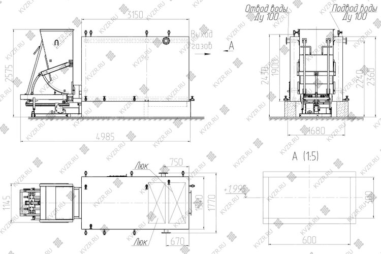 Котел КВм 1.4 с ТШПМ чертеж