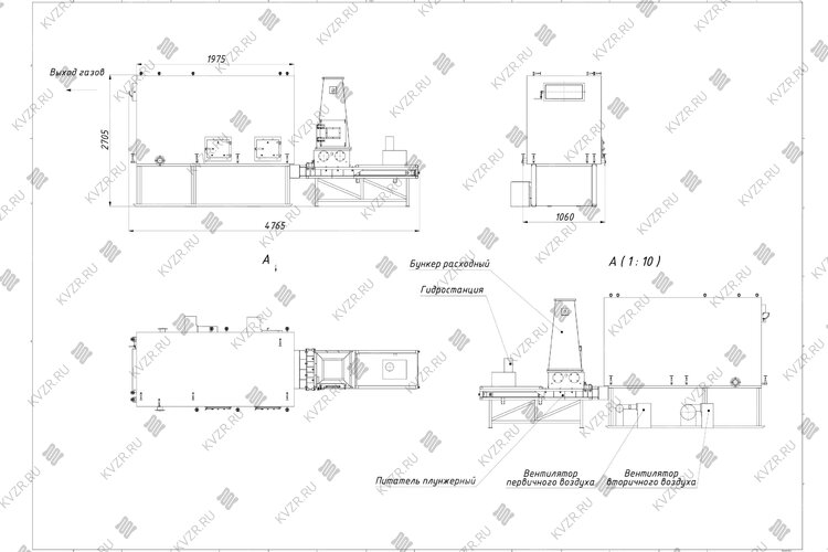Чертеж котла 400 кВт на щепе